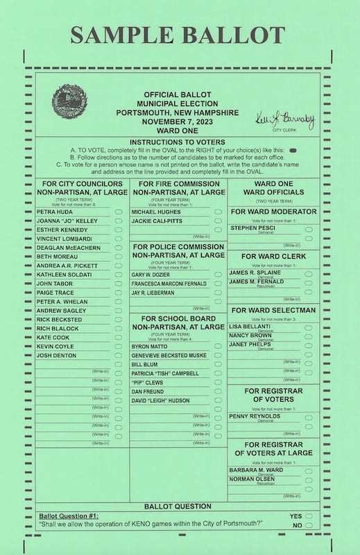 Ward 1 sample ballot-1